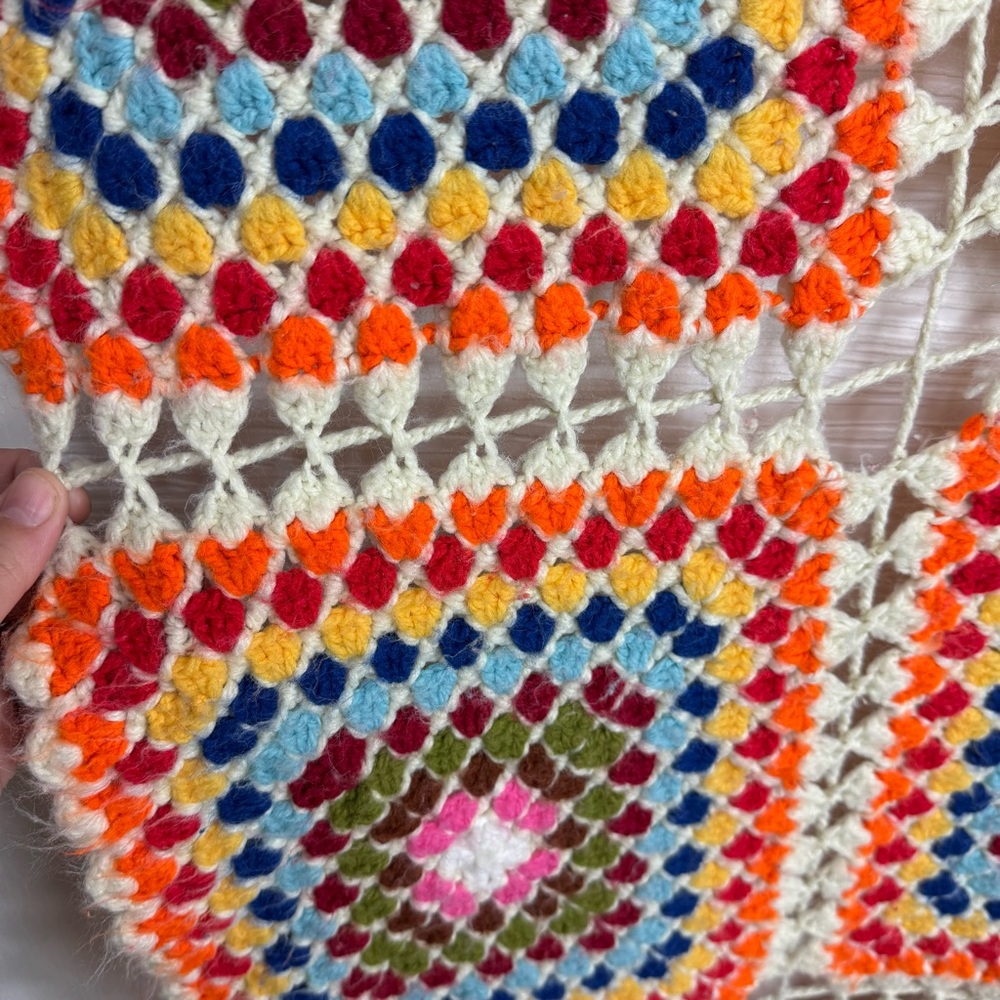 Colorful Granny Square Crochet Blanket - Picture 9 of 9
